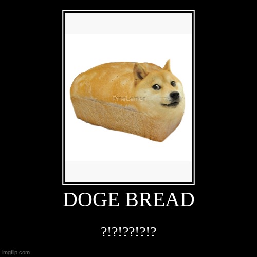 DOGE BREAD?!?!?!? | image tagged in funny,demotivationals | made w/ Imgflip demotivational maker