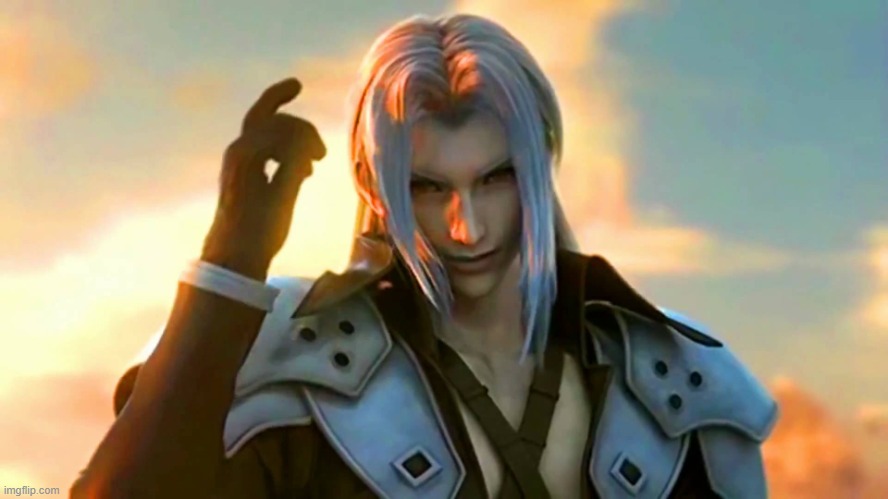 Secretary sephiroth | image tagged in secretary sephiroth | made w/ Imgflip meme maker