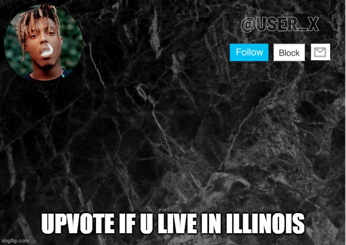 not begging | UPVOTE IF U LIVE IN ILLINOIS | image tagged in user_x template | made w/ Imgflip meme maker