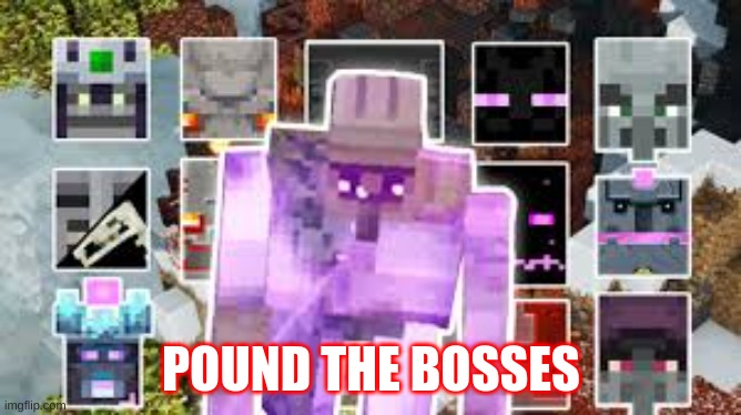 POUND THE BOSSES | image tagged in minecraft | made w/ Imgflip meme maker