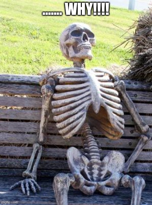 Waiting Skeleton Meme | ....... WHY!!!! | image tagged in memes,waiting skeleton | made w/ Imgflip meme maker