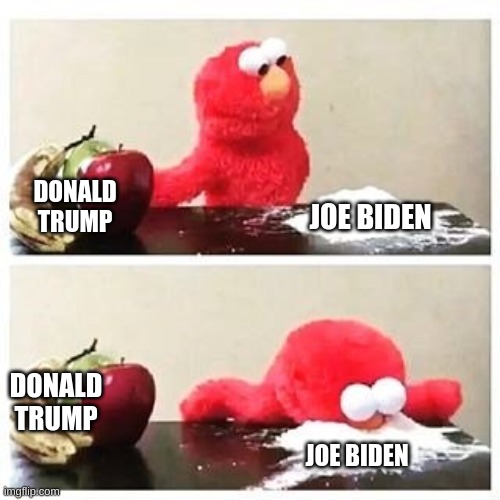 elmo cocaine | DONALD TRUMP; JOE BIDEN; DONALD TRUMP; JOE BIDEN | image tagged in elmo cocaine | made w/ Imgflip meme maker