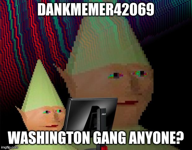 Dank Memes Dom | DANKMEMER42069; WASHINGTON GANG ANYONE? | image tagged in dank memes dom | made w/ Imgflip meme maker