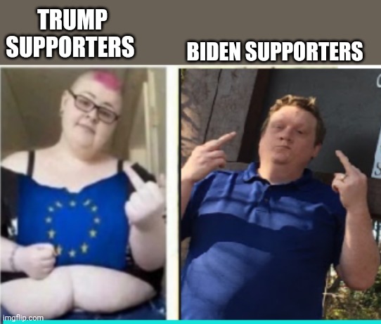 Supporters | BIDEN SUPPORTERS; TRUMP SUPPORTERS | image tagged in maga,donald trump,trump supporters,never trump | made w/ Imgflip meme maker