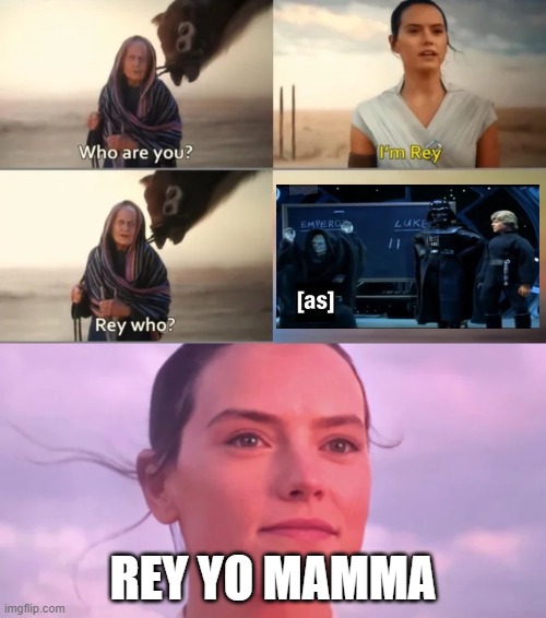 Rey Who? | REY YO MAMMA | image tagged in rey who,memes,star wars,the rise of skywalker,yo mama,your mom | made w/ Imgflip meme maker