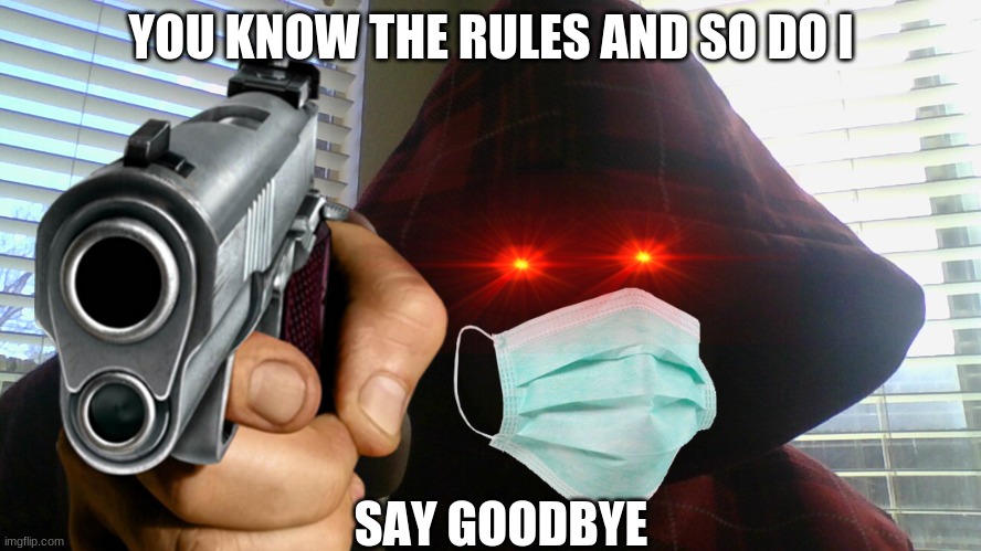 funny | YOU KNOW THE RULES AND SO DO I; SAY GOODBYE | image tagged in funny | made w/ Imgflip meme maker