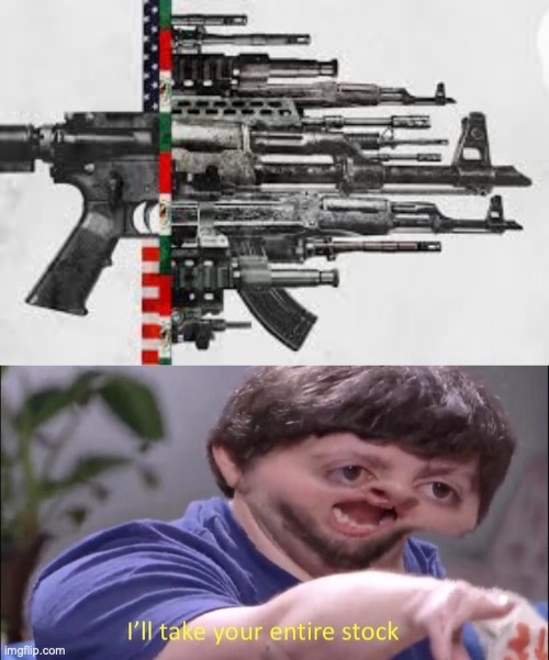 Give me the gun sir NOW | image tagged in i'll take your entire stock | made w/ Imgflip meme maker
