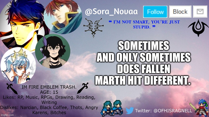 SOMETIMES AND ONLY SOMETIMES DOES FALLEN MARTH HIT DIFFERENT. | made w/ Imgflip meme maker