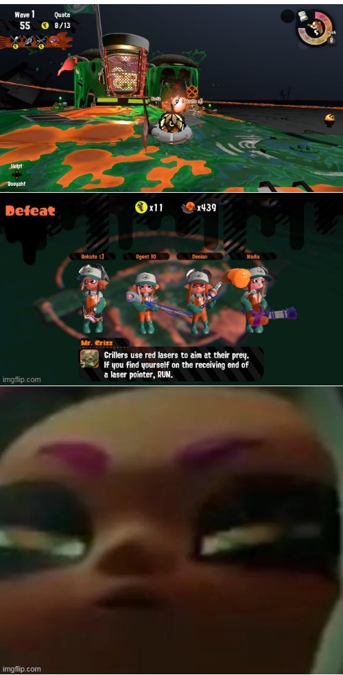 The First wave, High tide, Griller combo of death from hell. | image tagged in splatoon | made w/ Imgflip meme maker