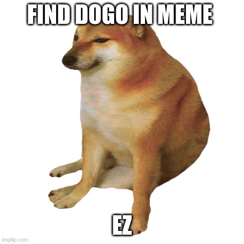 FIND DOGO IN MEME EZ | image tagged in cheems | made w/ Imgflip meme maker