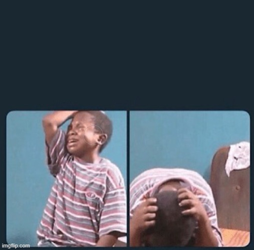 black kid crying with knife | image tagged in black kid crying with knife | made w/ Imgflip meme maker