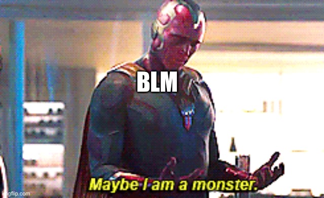 Maybe I am a monster | BLM | image tagged in maybe i am a monster | made w/ Imgflip meme maker