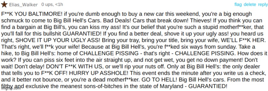 Fuck you Baltimore | image tagged in fuck you baltimore | made w/ Imgflip meme maker