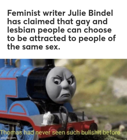I was looking through articles to read for school and found this | image tagged in thomas had never seen such bullshit before,lesbian,gay,lgbtq | made w/ Imgflip meme maker