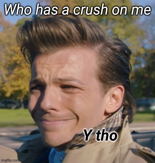 Louis Tomlinson Y Tho | Who has a crush on me | image tagged in louis tomlinson y tho | made w/ Imgflip meme maker
