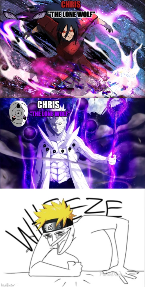 image tagged in madara template,obito template,naruto wheeze | made w/ Imgflip meme maker