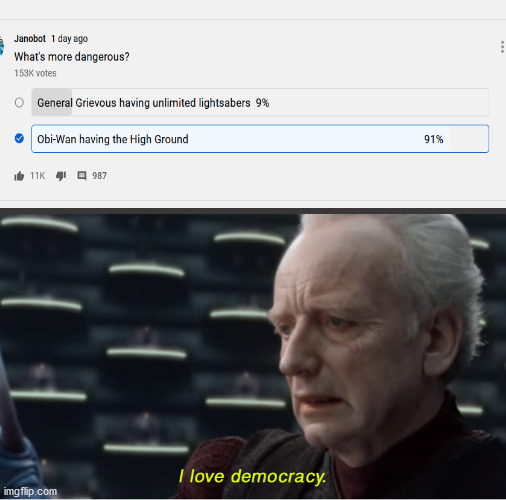 The high ground | image tagged in i love democracy | made w/ Imgflip meme maker