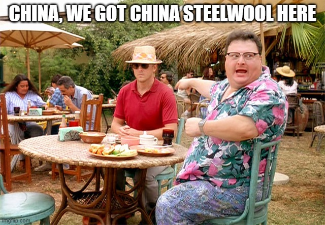 Dodgson | CHINA, WE GOT CHINA STEELWOOL HERE | image tagged in dodgson | made w/ Imgflip meme maker