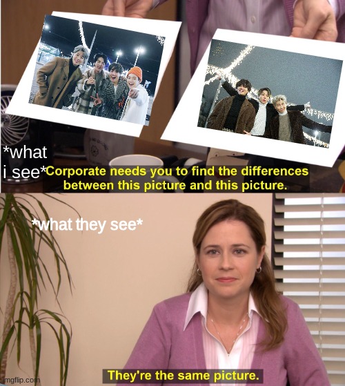 They're The Same Picture Meme | *what i see*; *what they see* | image tagged in memes,they're the same picture | made w/ Imgflip meme maker