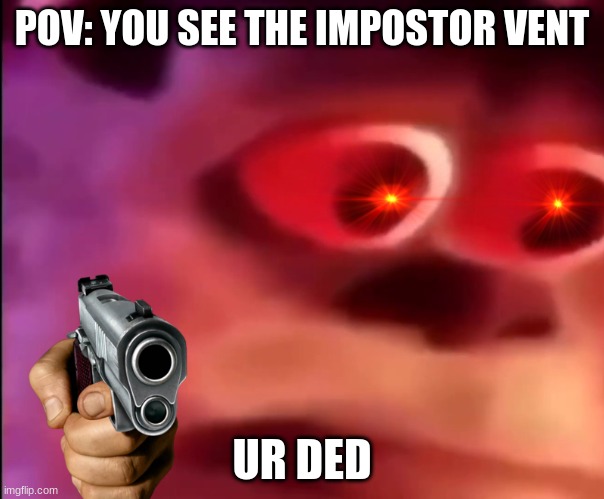 HMMMMMM | POV: YOU SEE THE IMPOSTOR VENT; UR DED | image tagged in sully meme face | made w/ Imgflip meme maker
