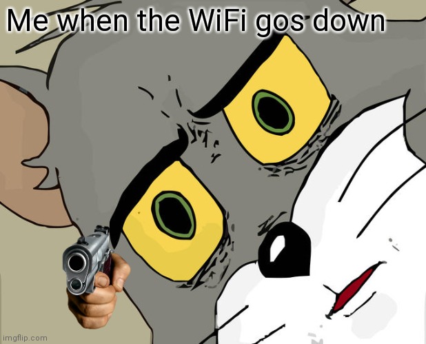 Unsettled Tom Meme | Me when the WiFi gos down | image tagged in memes,unsettled tom | made w/ Imgflip meme maker