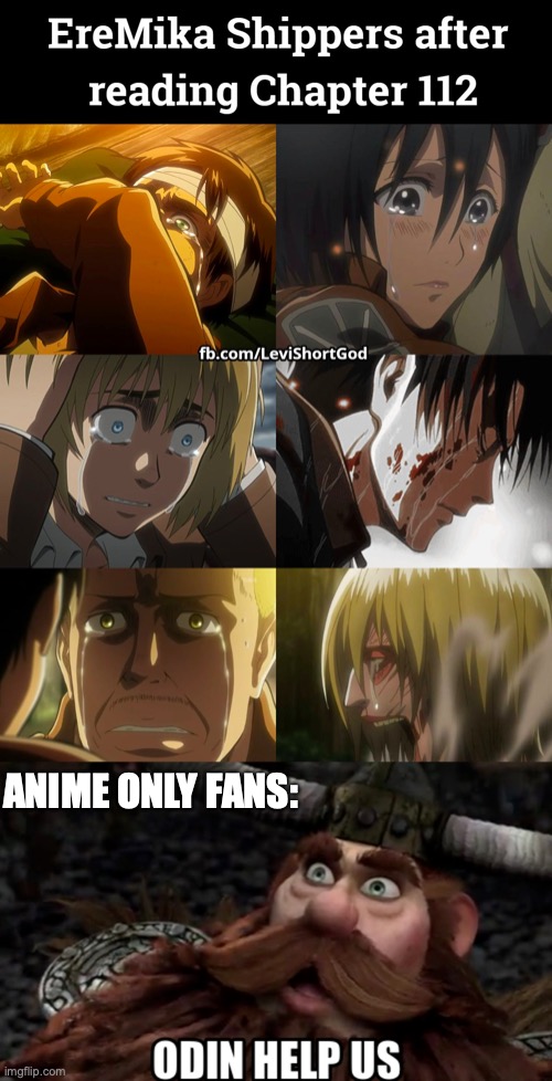 ANIME ONLY FANS: | image tagged in odin help us | made w/ Imgflip meme maker