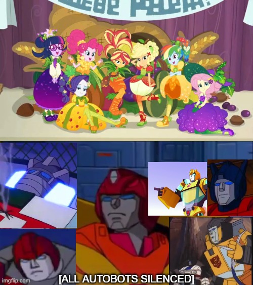 The Autobots hated their Mane 7 Outfits | [ALL AUTOBOTS SILENCED] | image tagged in picture brides,transformers | made w/ Imgflip meme maker
