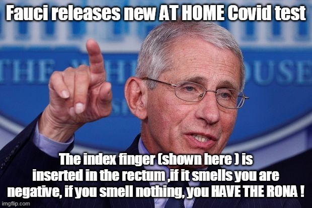 Fauci "♫ My Corona♫ " test | image tagged in memes | made w/ Imgflip meme maker