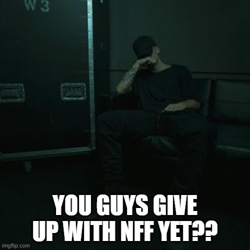 NFs chilling | YOU GUYS GIVE UP WITH NFF YET?? | image tagged in nfs chilling | made w/ Imgflip meme maker