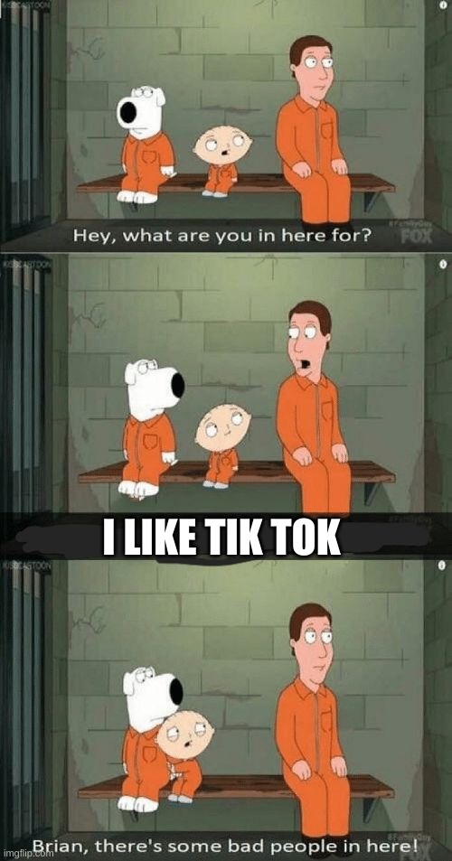 family guy prison | I LIKE TIK TOK | image tagged in family guy prison | made w/ Imgflip meme maker