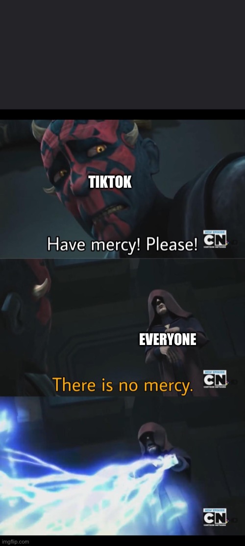 No mercy | TIKTOK; EVERYONE | image tagged in no mercy | made w/ Imgflip meme maker