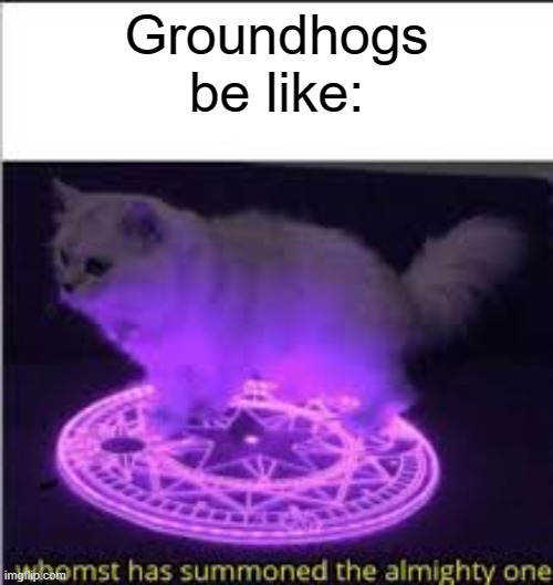 Groundhogs | Groundhogs be like: | image tagged in whomst has summoned the almighty one | made w/ Imgflip meme maker
