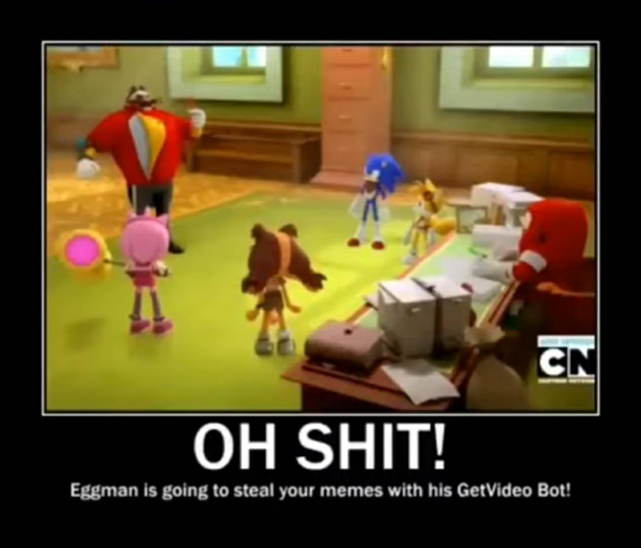 High Quality Eggman STEALS your meme Blank Meme Template