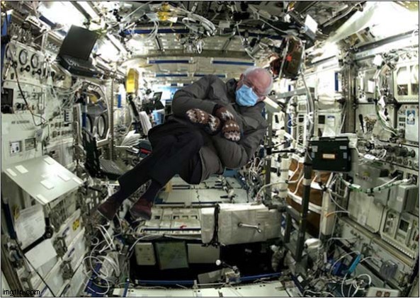 Bernie On The ISS | image tagged in bernie mittens,bernie,international space station | made w/ Imgflip meme maker