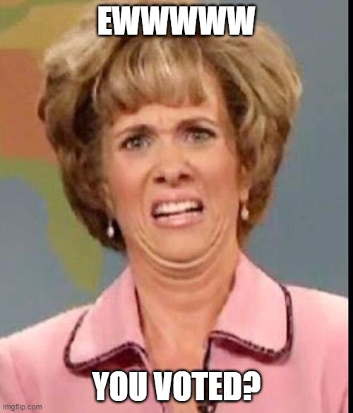 You Voted Then It's Your Fault ! ! ! | EWWWWW; YOU VOTED? | image tagged in stupid,stupid people,special kind of stupid | made w/ Imgflip meme maker