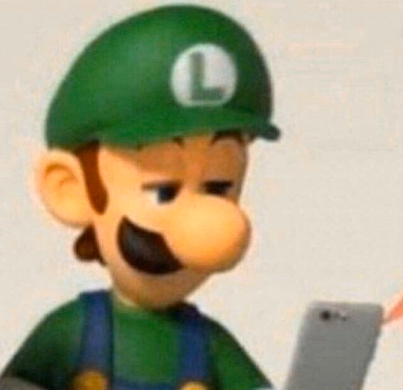 High Quality Luigi Looking At iPhone Blank Meme Template