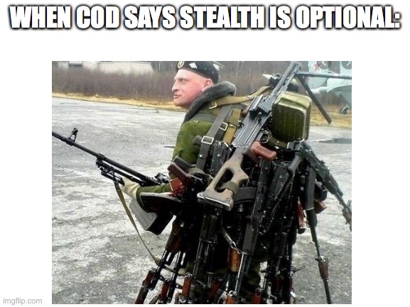WHEN COD SAYS STEALTH IS OPTIONAL: | image tagged in cod | made w/ Imgflip meme maker