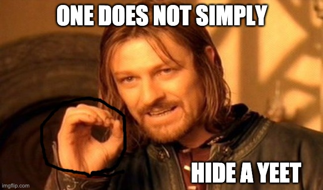 One Does Not Simply | ONE DOES NOT SIMPLY; HIDE A YEET | image tagged in memes,one does not simply | made w/ Imgflip meme maker