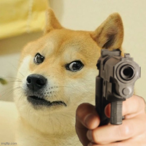 Doge holding a gun | image tagged in doge holding a gun | made w/ Imgflip meme maker
