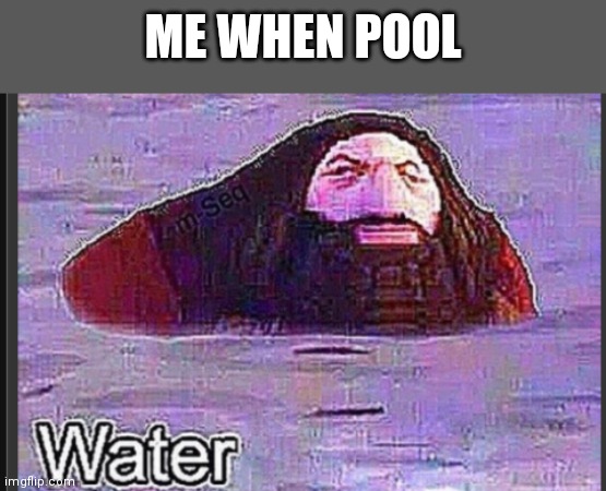 Water |  ME WHEN POOL | image tagged in ps1 hagrid,w a t e r | made w/ Imgflip meme maker
