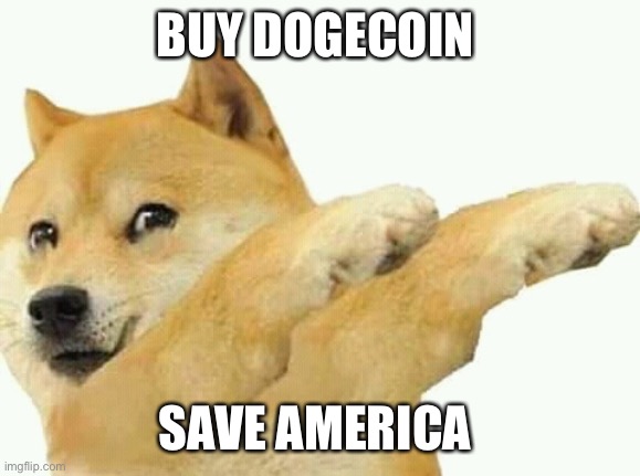 Buy Dogecoin | BUY DOGECOIN; SAVE AMERICA | image tagged in doge,fun,politics,gaming,funny,donald trump | made w/ Imgflip meme maker