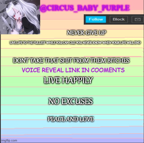 new temp | VOICE REVEAL LINK IN COOMENTS | image tagged in new temp | made w/ Imgflip meme maker