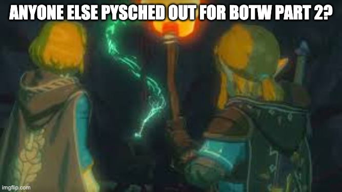 BOTW part 2 | ANYONE ELSE PYSCHED OUT FOR BOTW PART 2? | image tagged in the legend of zelda breath of the wild,nintendo | made w/ Imgflip meme maker