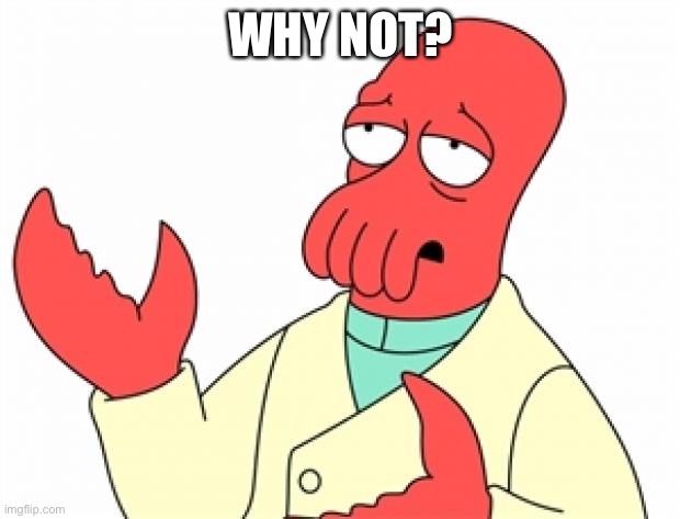 Why not Zoidberg | WHY NOT? | image tagged in why not zoidberg | made w/ Imgflip meme maker