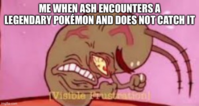 I hate it | ME WHEN ASH ENCOUNTERS A LEGENDARY POKÉMON AND DOES NOT CATCH IT | image tagged in visible frustration | made w/ Imgflip meme maker