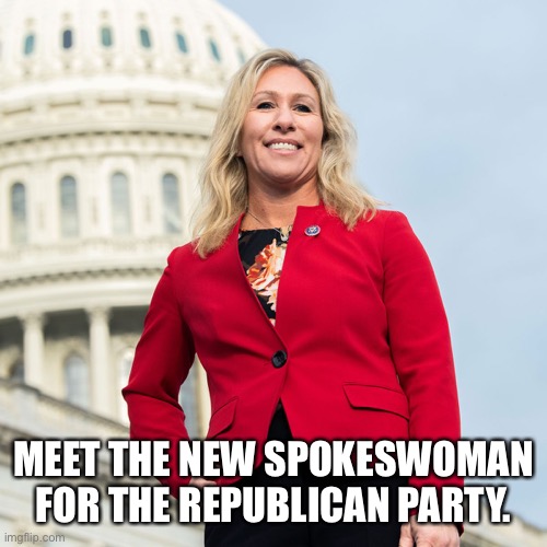 The Party Has Spoken | MEET THE NEW SPOKESWOMAN FOR THE REPUBLICAN PARTY. | image tagged in republicans | made w/ Imgflip meme maker