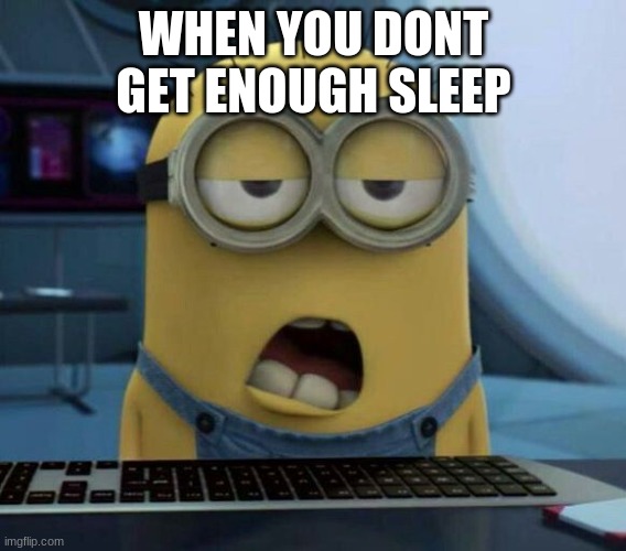 Sleepy Minion | WHEN YOU DONT GET ENOUGH SLEEP | image tagged in sleepy minion | made w/ Imgflip meme maker