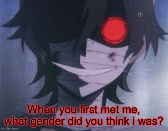 When you first met me, what gender did you think i was? | made w/ Imgflip meme maker