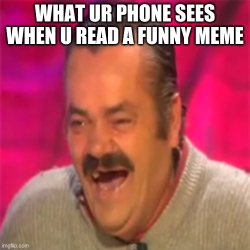 Laughing Mexican | WHAT UR PHONE SEES WHEN U READ A FUNNY MEME | image tagged in laughing mexican | made w/ Imgflip meme maker