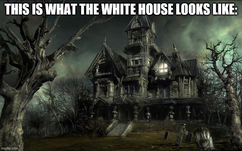 Haunted House | THIS IS WHAT THE WHITE HOUSE LOOKS LIKE: | image tagged in joe biden | made w/ Imgflip meme maker